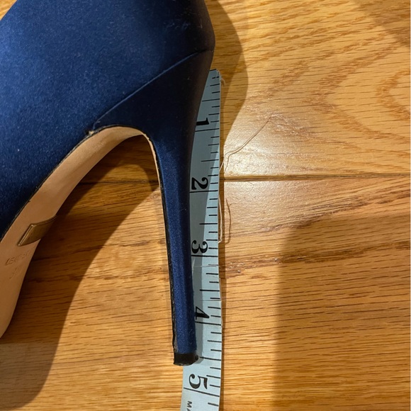 BADGLEY MISCHKA Jeannie Navy Satin platform pumps - Picture 5 of 11